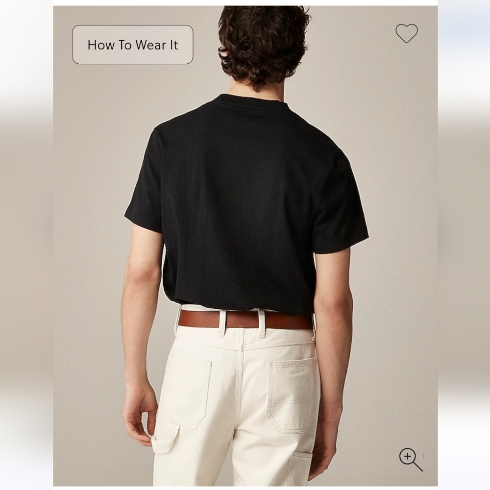 NWT J.Crew Men's Relaxed premium-weight cotton T-shirt Sz M $50 Retaged - Picture 2 of 7